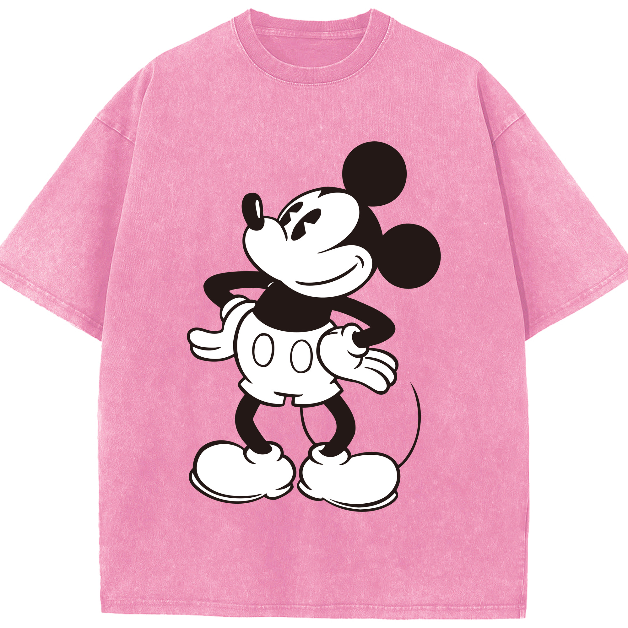 （画像用） ミッキーマウス Mickey Mouse 綿100% ヴィンテージ風 半袖Tシャツ（フロントプリント）